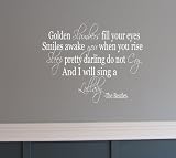 Golden Slumber The Beatles song quote wall saying vinyl lettering