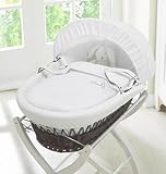 White Gift Dark Moses Basket by Izziwotnot
