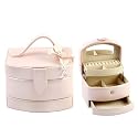 PU Jewellery Box Curved Front Drawer Pink/Flower Corsage