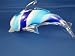Multi-blue Layered Glass Dolphin - Nice Gift Idea! New