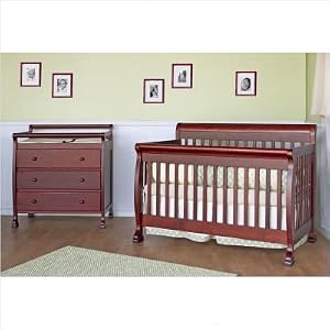 Kalani 4-in-1 Convertible Crib Nursery Set in Cherry