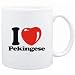 Mug White " I LOVE Pekingese " Dogs