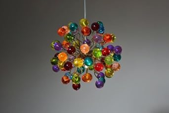 Plafond Lustre Suspension Boules Multicolores Deco Chambre Fille