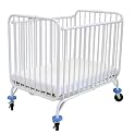 LA Baby Quality Folding Metal Crib