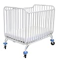 LA Baby Quality Folding Metal Crib