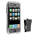 Apple iPhone PDA Accessory Bundle Kit - Transparent Smoke Crystal Snap On Cover Case with Belt Clip + Body Screen LCD Protector Film Guard with Bonus Cleaning Cloth By Bargaincell
