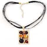 Gold Jumbo Rectangular Multi-Stranded Fashion Pendant