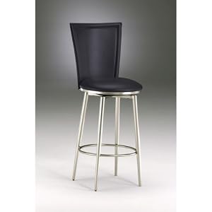 Bristol Black Vinyl Swivel Bar Stool by Hillsdale Furniture