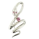 Purple Studded Snake Animal Brooches Pin