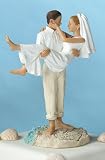 Just Married Beach Wedding Figurine/ Cake Topper- Caucasian