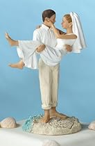 "Just Married" Beach Wedding Figurine/ Cake Topper- Caucasian