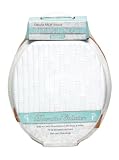 Bamboo Wood White Bathroom Toilet Seat Standard Size