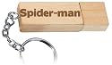 Engraved Wooden USB Flash Drive 8 GB with chain - Engraved name Spider-man