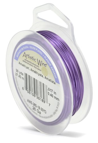 Artistic Wire 26-Gauge Silver Plated Amethyst Wire, 30-Yards