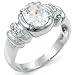 CZ Engagement Silver Ring - size 5