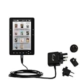 International Wall Home AC Charger for the Elonex 705EB Colour eBook Reader - uses Gomadic TipExchange Technology