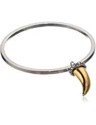 T Tahari "Essentials" Mixed Metal Horn Charm Bangle Bracelet, 9"