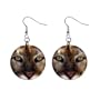 Cougar 1" Dangle Button Earrings