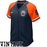 Nike Detroit Tigers Women's Navy Blue-Orange Cooperstown Quick Pick Vintage Baseball Jersey (Medium)