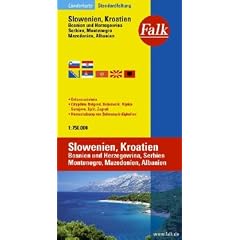 Falk L�nderkarte Slowenien / Kroatien / Bosnien-Herzegowina / Serbien und Montenegro / Makedonien / Albanien 1:750 000