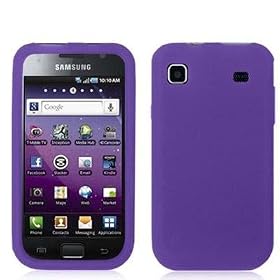 Purple Silicone Rubber Gel Soft Skin Case Cover for Samsung Galaxy S 4G Phone by Electromaster