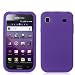 Purple Silicone Rubber Gel Soft Skin Case Cover for Samsung Galaxy S 4G Phone by Electromaster