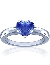 Platinum Heart Cut Blue Sapphire Solitaire Ring