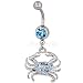 Light Blue Crystal Ocean Crab Dangle Belly Ring