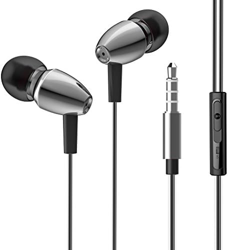 BoYaZ Earphones Premium Stereo Metal Earbuds Noise Isolating Bass In-ear Headphones with Mic &amp; Remote Control for All Smartphone Ipod Tablet (2-Black)