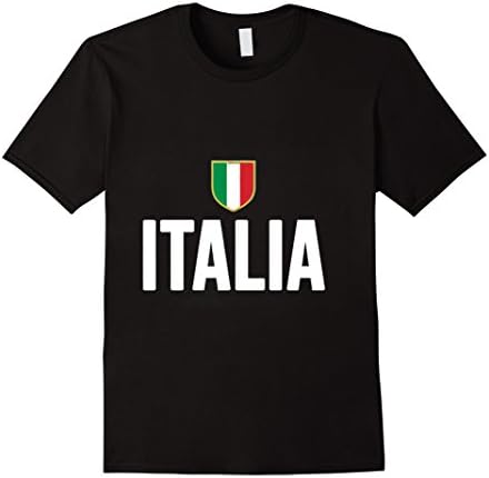 Men's Football Italy Italia Soccer T-Shirt XL Black