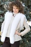 Women's Sheared Beaver Vest with Fox Trim
