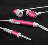 In Ear iPhone Headphones with Microphone and Play/Pause Button in Pink