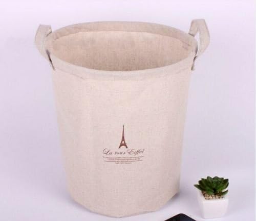 Round Laundry Hamper Bucket Canvas Laundry Bag