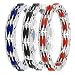 316L Stainless Steel w/ Elastic Rubber Bracelet - Blue - Length 7.28" (185mm) - Width 10mm