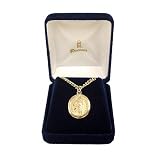 Gold Religious Saint Florian Firefighter Pendant Necklace 24