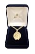 Gold Religious Saint Florian Firefighter Pendant Necklace 24"