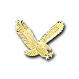14K Solid Yellow Gold Medium Eagle Charm Pendant