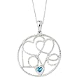 Sterling Silver Blue CZ Baby Sentimental Expressions Necklace