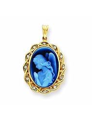 Genuine 14K Yellow Gold Wings Of Love Diamonds Cameo Pendant 2 Grams Of Gold 100% Satisfaction Guaranteed.