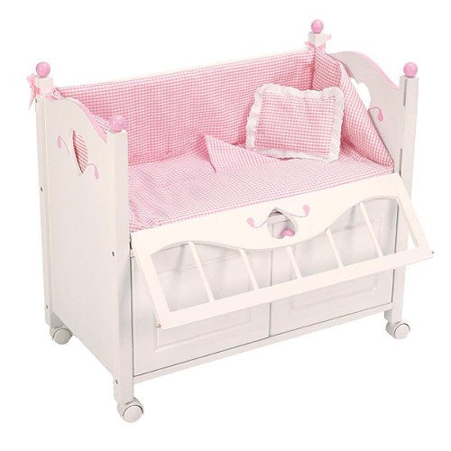 41VxDoyOl3L Tot Tutors Touch Her Heart Wooden Doll Crib