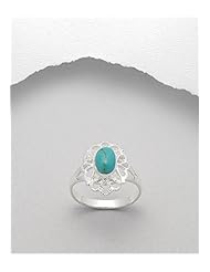 Turquoise (Sky Blue) Reconstructed stones Ring In 92.5 Sterling Silver