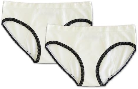 Anigan Stainfree 2 Pack Seamless Hipster Lace Trim Menstrual Period Underwear - Cream