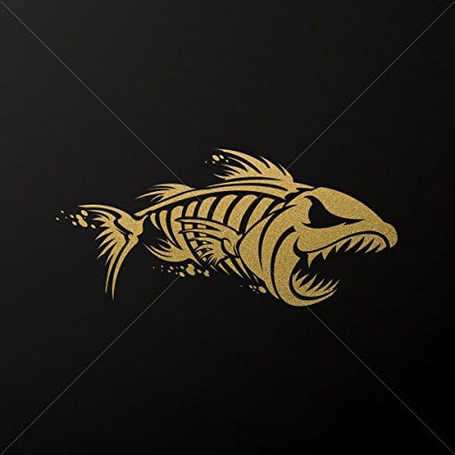 Decal Stickers Fishbone Design Decoration Waterproof Racing Vehicle Ta Gold-Matte (6 X 2.76 In)