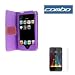 Premium Purple Folio Wallet Leather Case + Premium Clear Durable Reusable LCD Screen Protector for Apple Ipod Touch Itouch 8Gb 16GB 32Gb 2G 2nd Generation