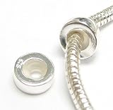 925 Sterling Silver Focal Round Stopper with Rubber Bead for Pandora