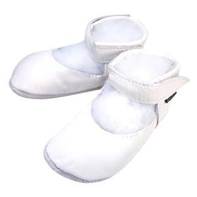 Buskins Baby Shoes: Partees White Baby Shoes (Size=1:(0-6M) 4\")
