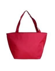 Kitchen: Artecobags Fashion Insulated Large Lunch Tote Bag - with Top Zipper, Gold Interior and Shoulder Length Handles - Red - Artecobags