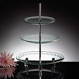 3-TIER ETCHED GLASS SERVER 3 TIER ETCHED GLASS SERVER