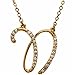 14k Yellow Gold Lovely N Initial Diamond Necklace