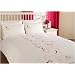 Honeysuckle White and Cerise King Size Embroidered Duvet Cover Set